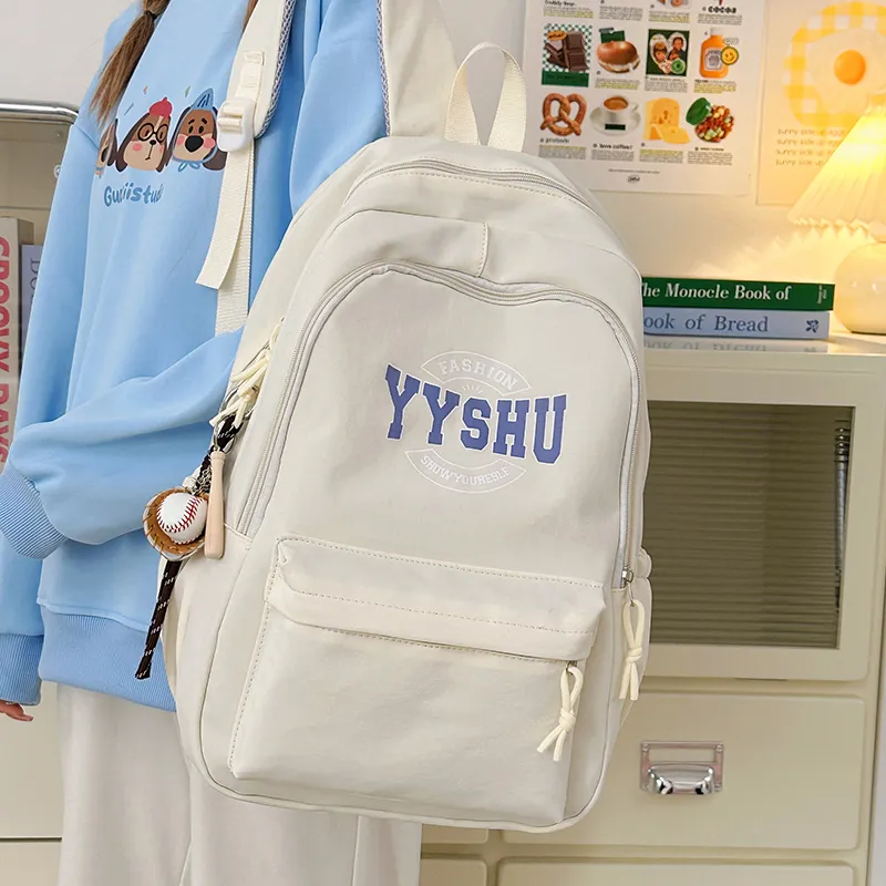 Yalu Pu Backpack Unisex White/Black/Pink/Red/Blue-2