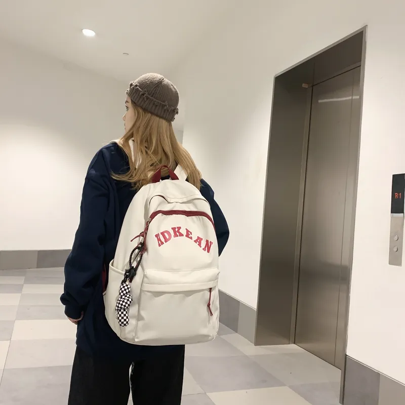 Yalu Nylon Backpack Unisex Klein Blue/White/Black/Red/Light Blue-12