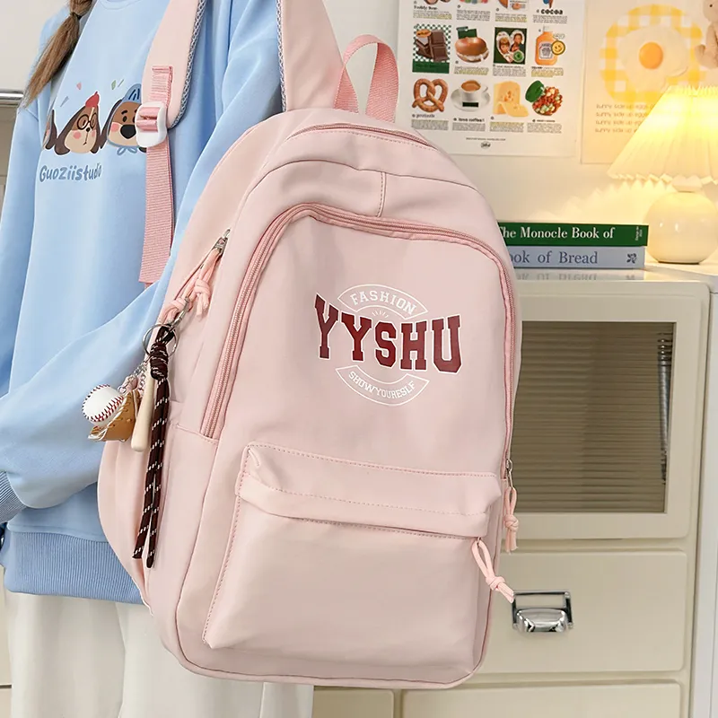 Yalu Pu Backpack Unisex White/Black/Pink/Red/Blue-14
