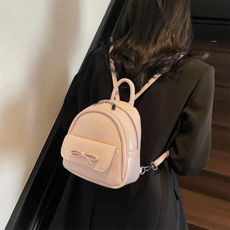 Yalu PU Backpack Women's Ecru/Silver/Black/Light Green/Pink-22