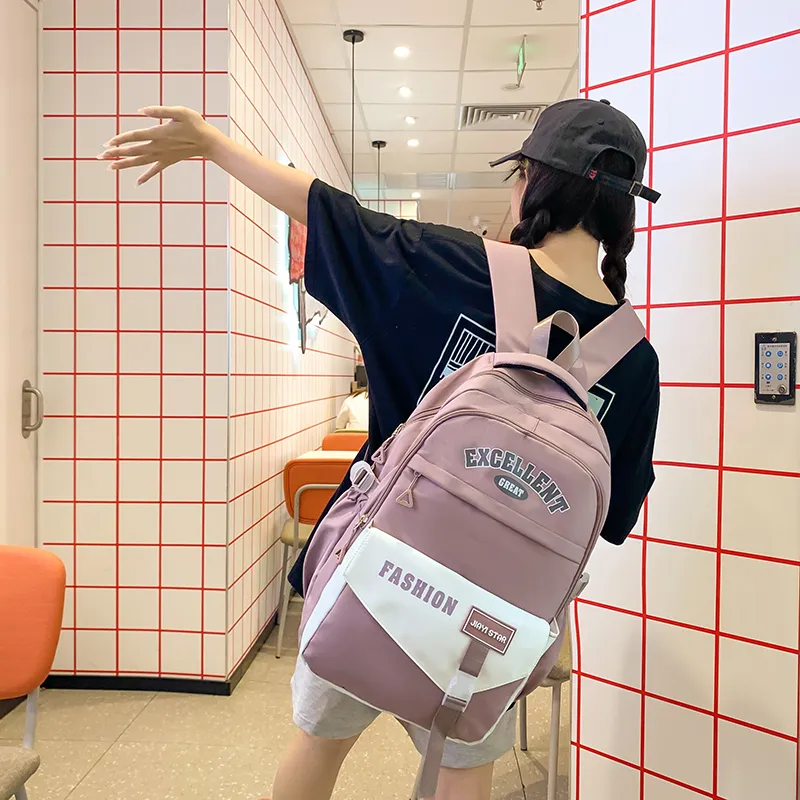 Yalu Nylon Backpack Unisex Black/Orange Red/Coffee/Green/Blue/Pink-28