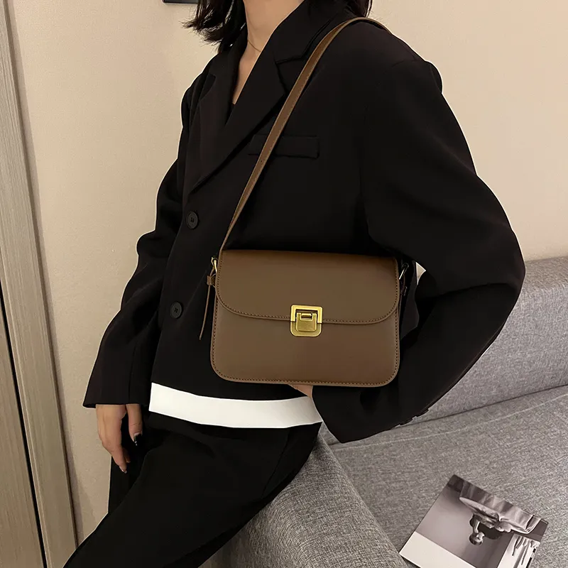 Yalu PU Crossbody Bag, Shoulder Bag Women's Ivory/Black/Khaki/Dark Brown/Coffee-25