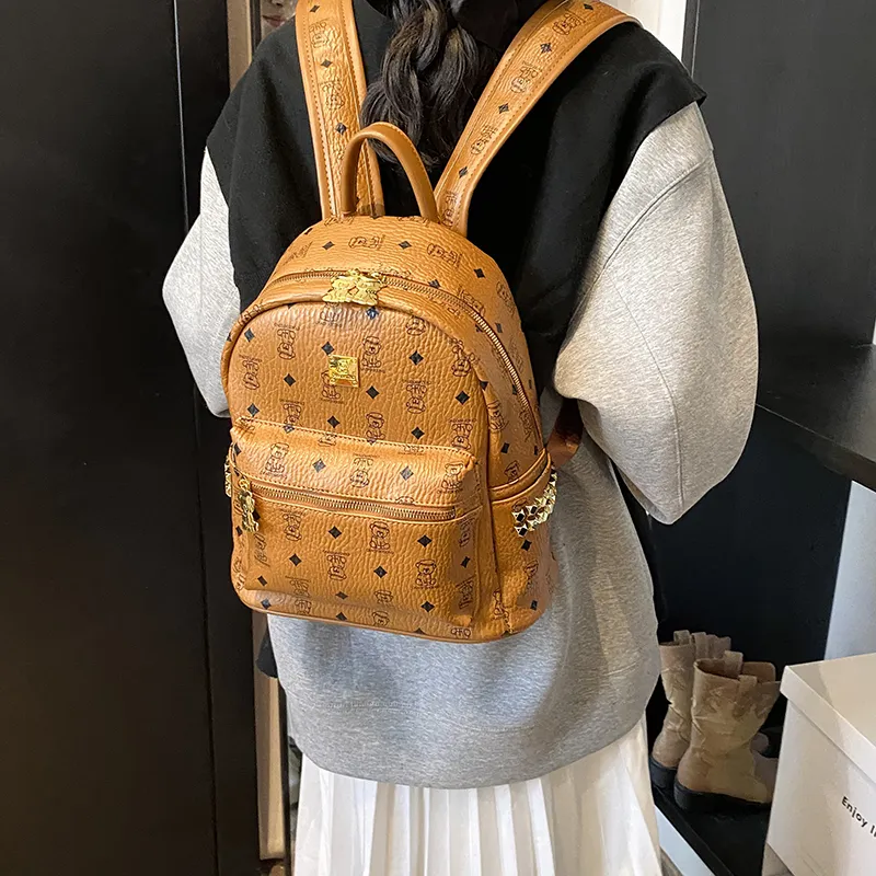 Yalu PU Backpack Regular Women's Black/Beige/Pink/Brown-23