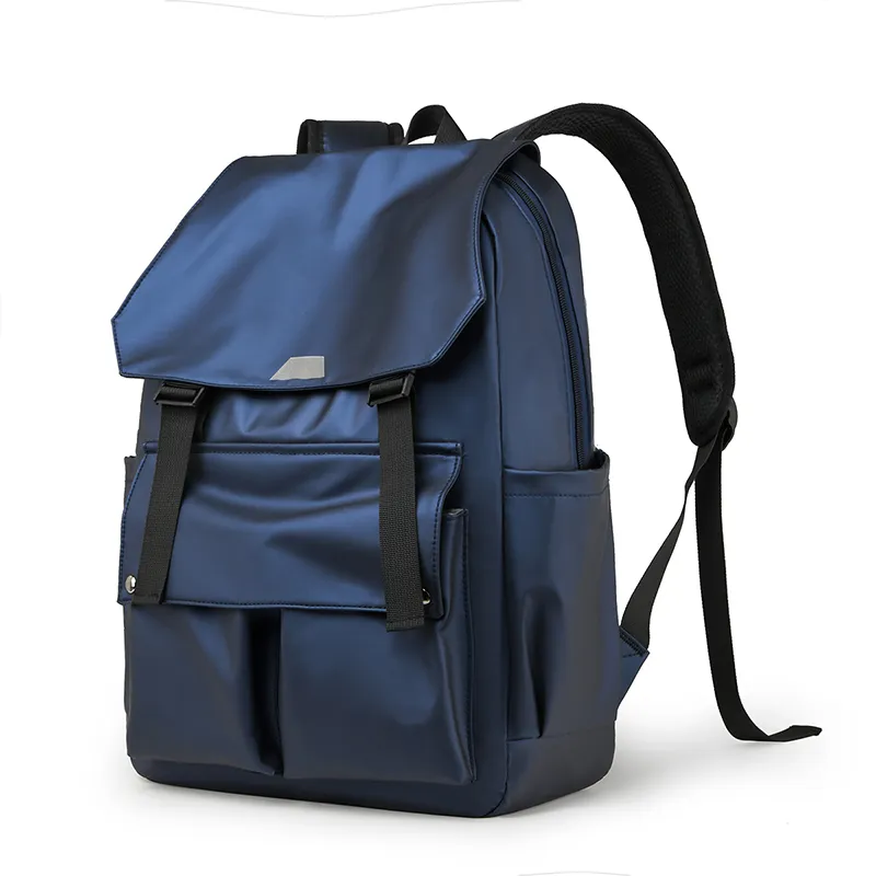 Yalu Nylon Backpack Unisex Black/Gray/Blue-10