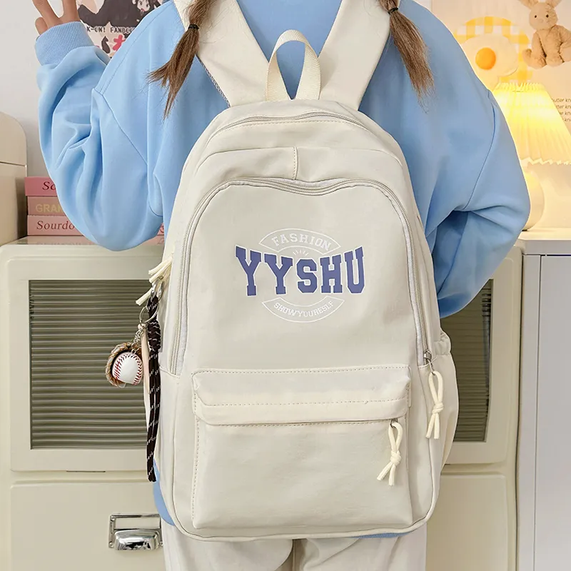 Yalu Pu Backpack Unisex White/Black/Pink/Red/Blue-4