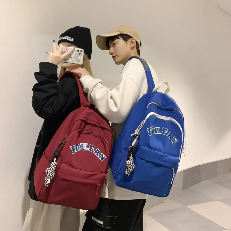Yalu Nylon Backpack Unisex Klein Blue/White/Black/Red/Light Blue-23