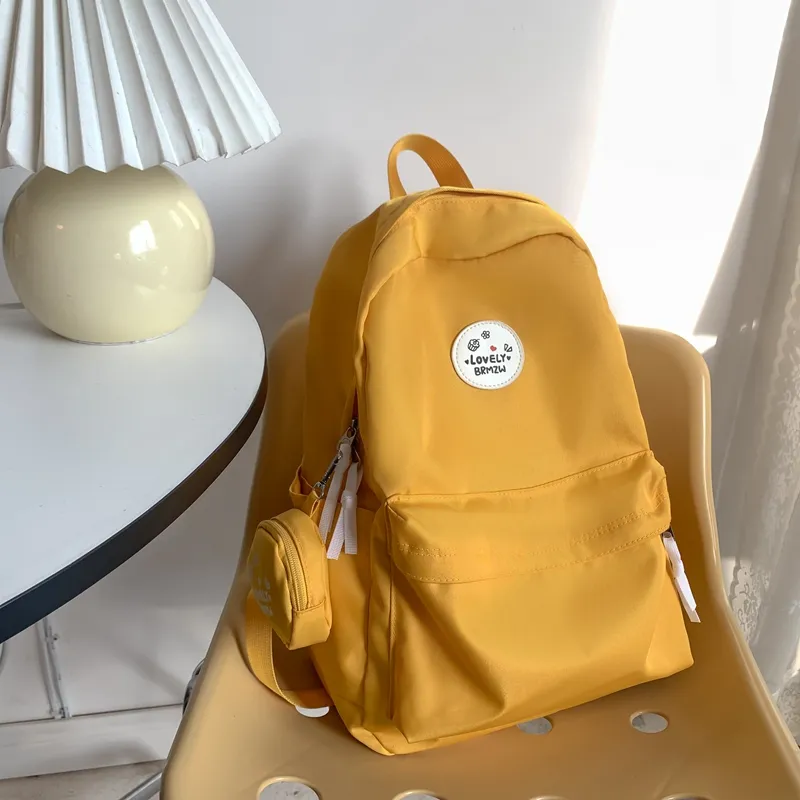 Yalu Nylon Backpack Regular Unisex White/Black/Ginger Yellow/Green/Dark Blue/Red-13