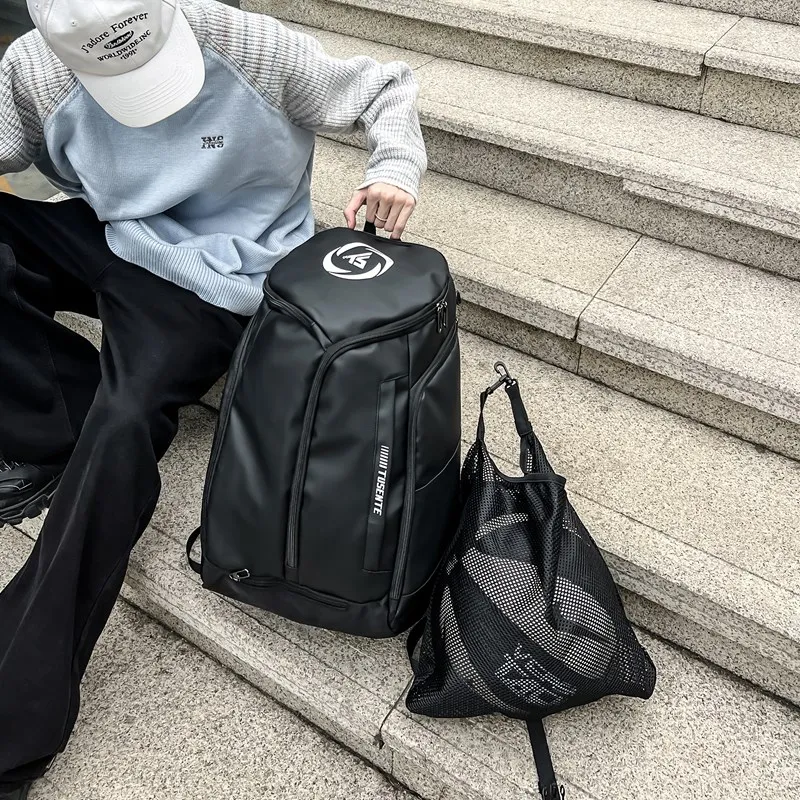 Yalu Nylon Backpack Unisex White/Dark Gray/Black-20