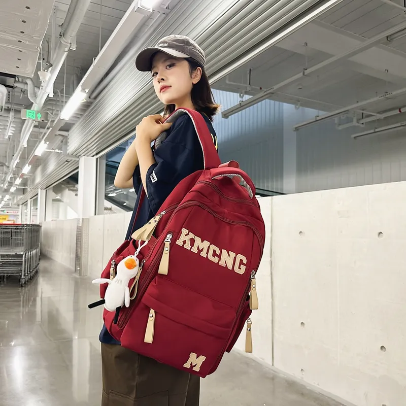Yalu Fabric Backpack Unisex Black/Red/Khaki/Blue-13