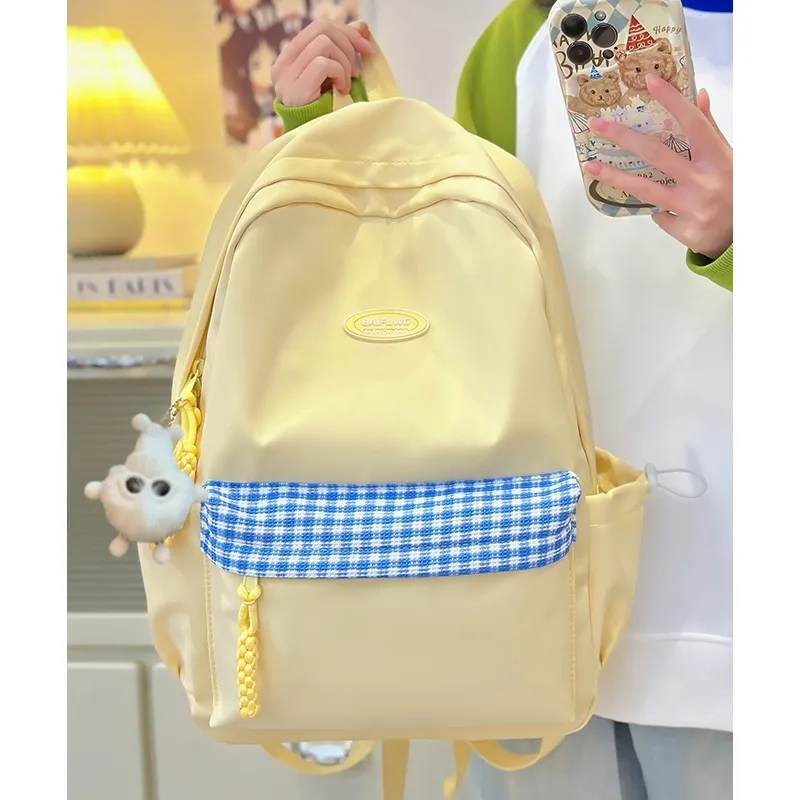 Yalu Nylon Backpack Women's White/Black/Red/Orange/Green-13