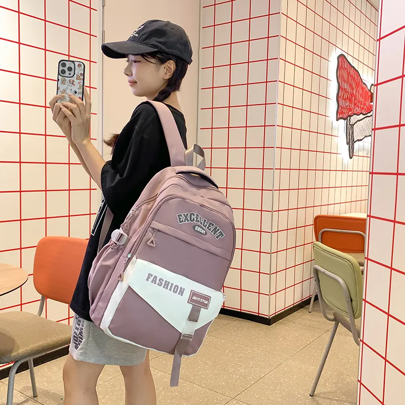 Yalu Nylon Backpack Unisex Black/Orange Red/Coffee/Green/Blue/Pink-25