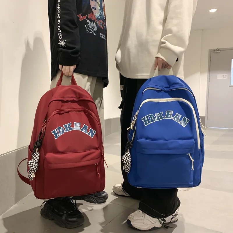 Yalu Nylon Backpack Unisex Klein Blue/White/Black/Red/Light Blue-25