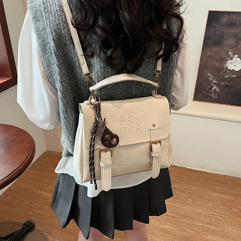 Yalu PU Backpack Regular Women's White/Black/Coffee/Brown-4