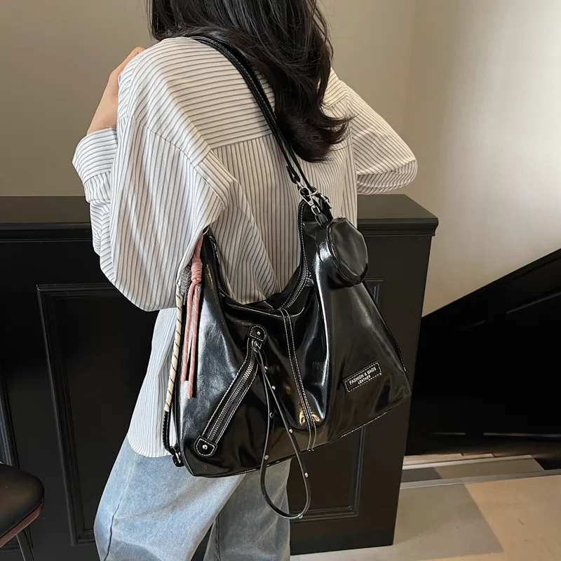 Yalu PU Backpack Women's Ecru/Black/Blue/Pink-10