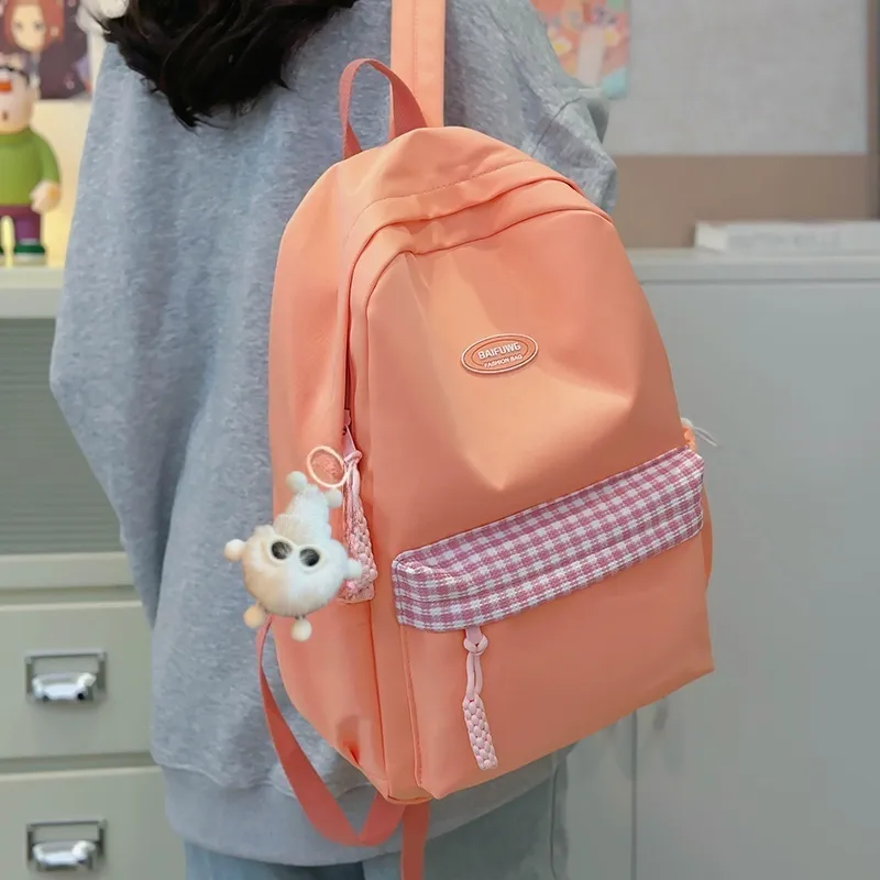 Yalu Nylon Backpack Women's White/Black/Red/Orange/Green-23