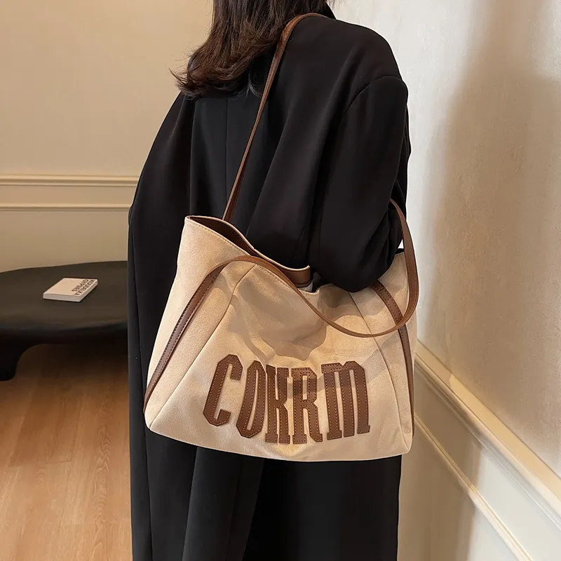 Yalu Suede Underarm Shoulder Bag Women's Black/Khaki/Coffee/Brown-8