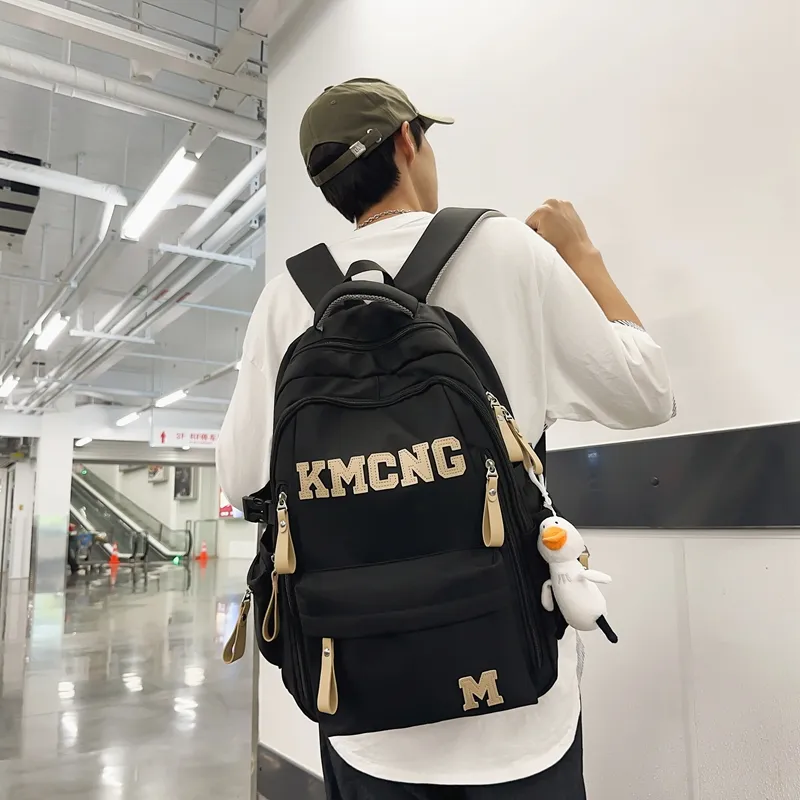 Yalu Fabric Backpack Unisex Black/Red/Khaki/Blue-2