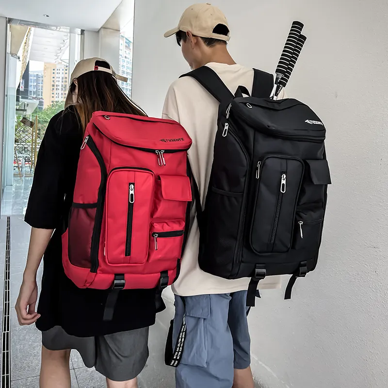 Yalu Nylon Backpack Regular Unisex Light Gray/Dark Gray/Black/Red-18