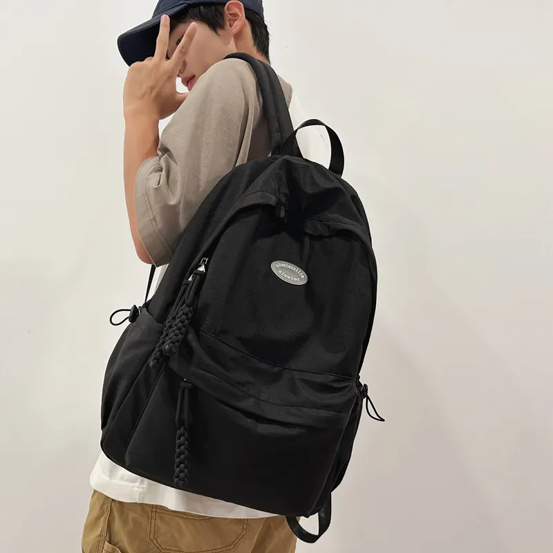 Yalu Nylon Backpack Regular Unisex Gray/Black/Light Green/Green/Pink-7