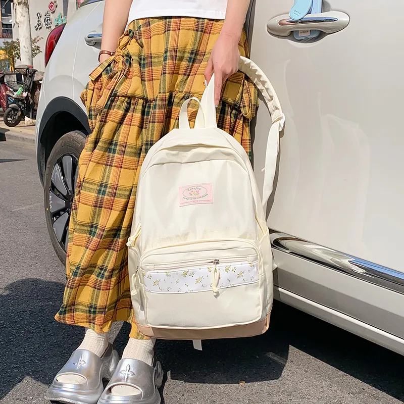 Yalu Nylon Backpack Regular Unisex Ivory-3