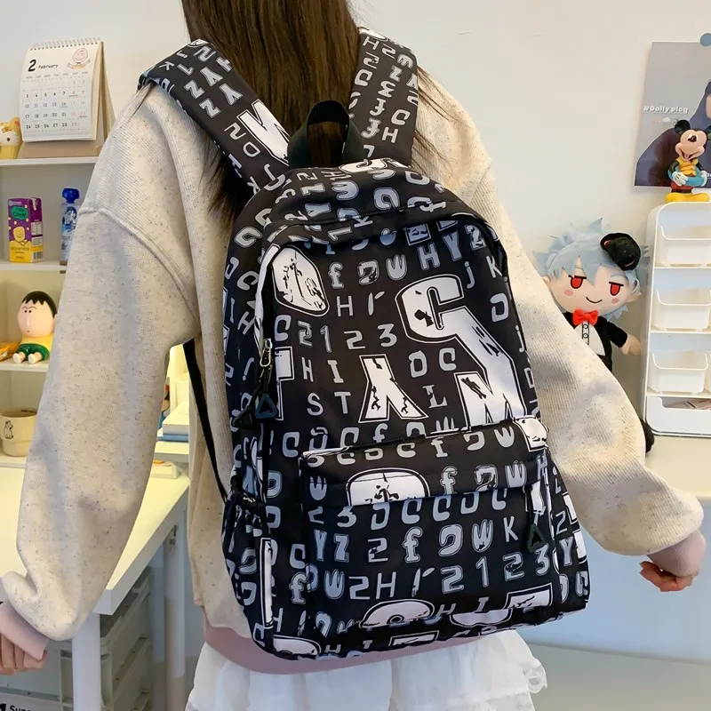 Yalu Nylon Backpack Unisex White/Black/Ecru/Black Gray-8