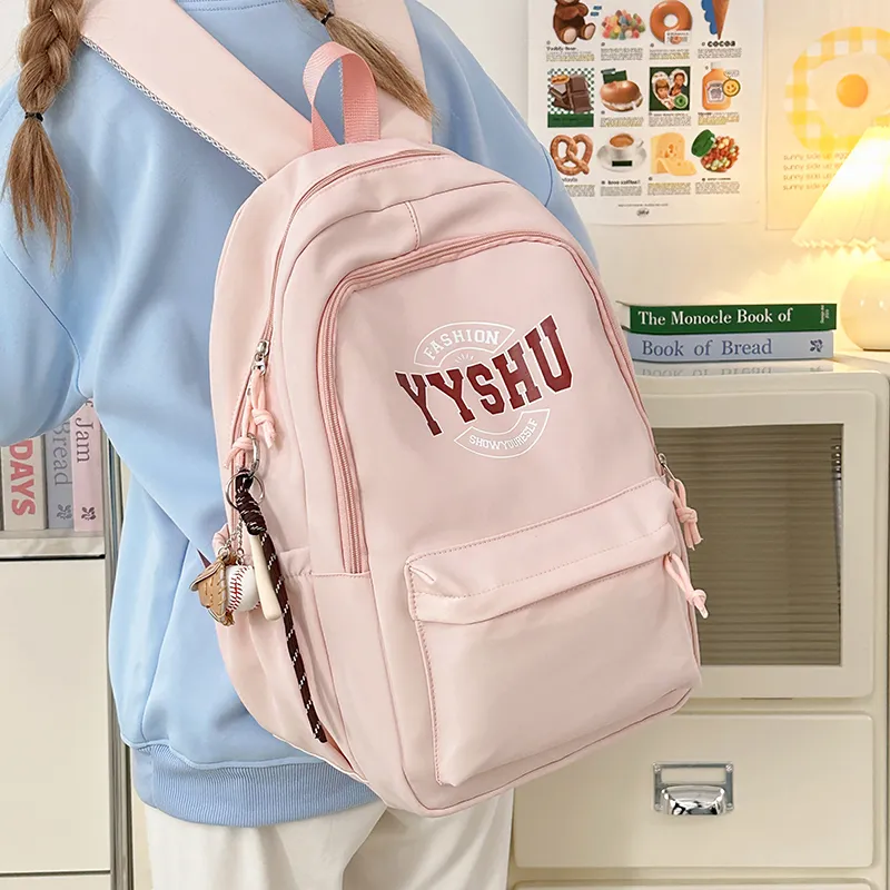 Yalu Pu Backpack Unisex White/Black/Pink/Red/Blue-11