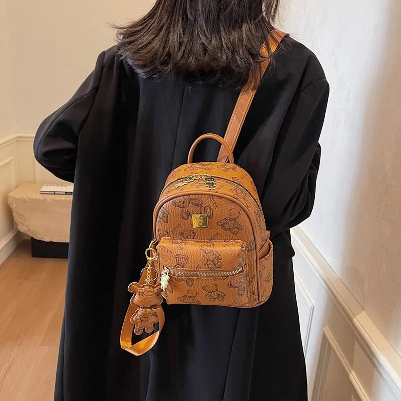 Yalu PU Backpack Women's White/Black/Pink/Brown-24