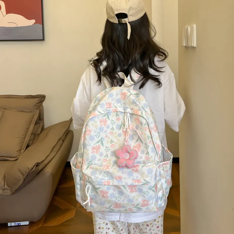 Yalu Nylon Backpack Unisex Multicolor-12
