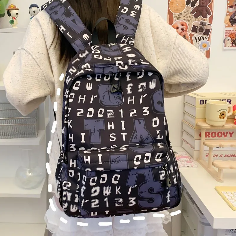 Yalu Nylon Backpack Unisex White/Black/Ecru/Black Gray-18