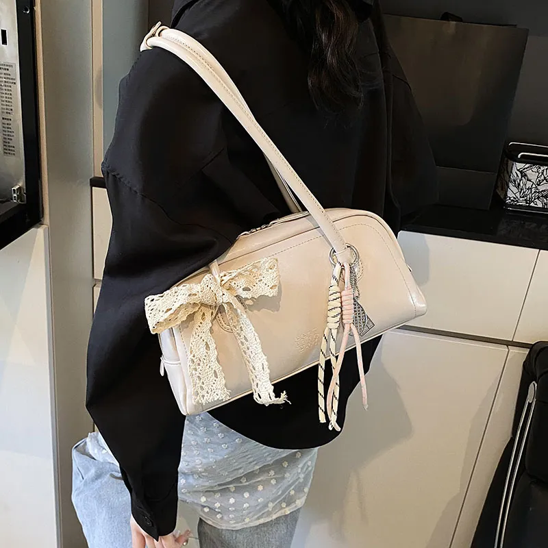 Yalu PU Shoulder Bag Regular Women's Pink/White/Silver/Black/Blue-10