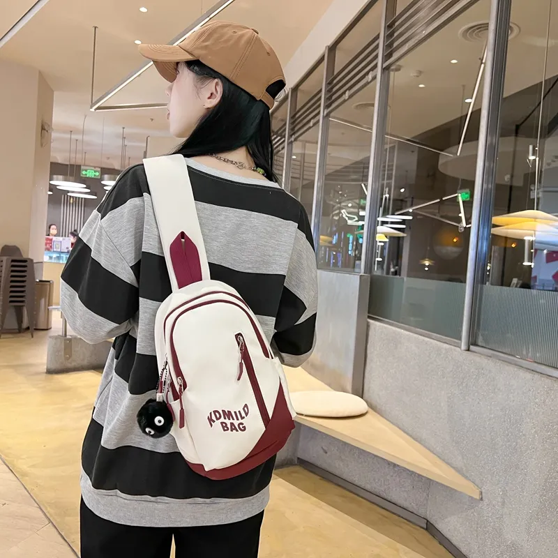 Yalu Nylon Sling Bag Regular Unisex Gray/Black/Pink/Burgundy/Blue-25