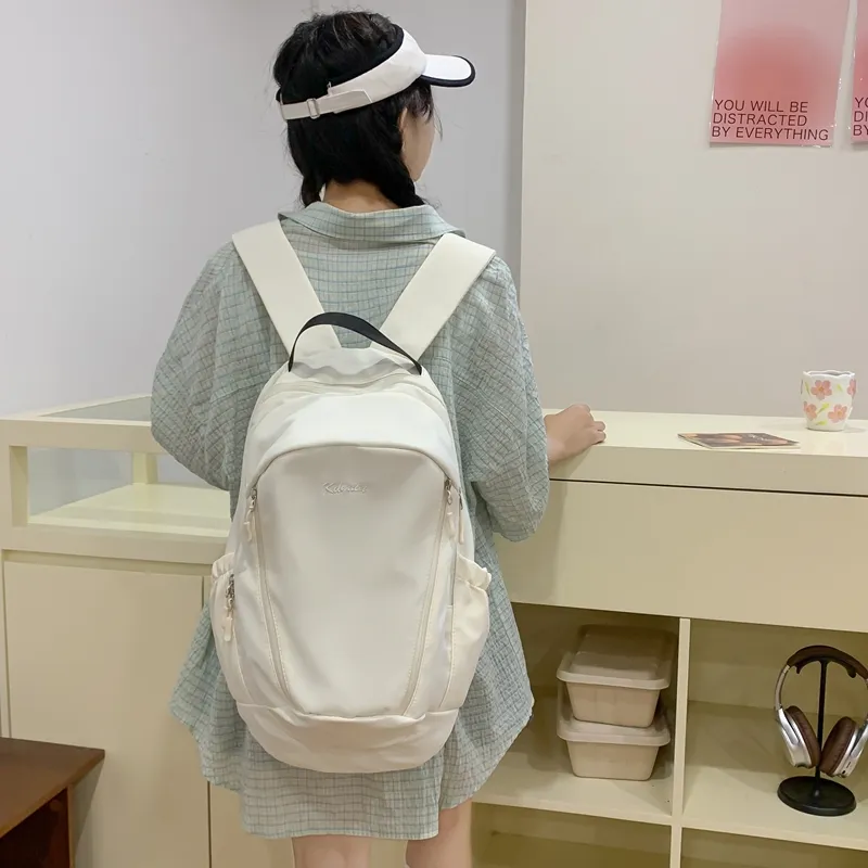 Yalu Nylon Backpack Tubas Unisex Ecru/Gray/Black/Pink/Light Blue-2