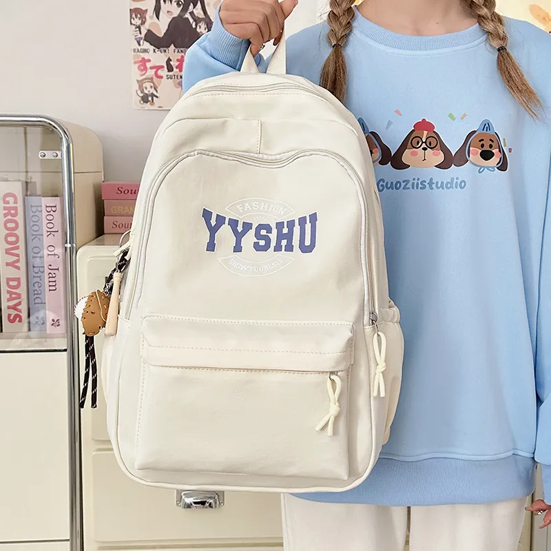 Yalu Pu Backpack Unisex White/Black/Pink/Red/Blue-6