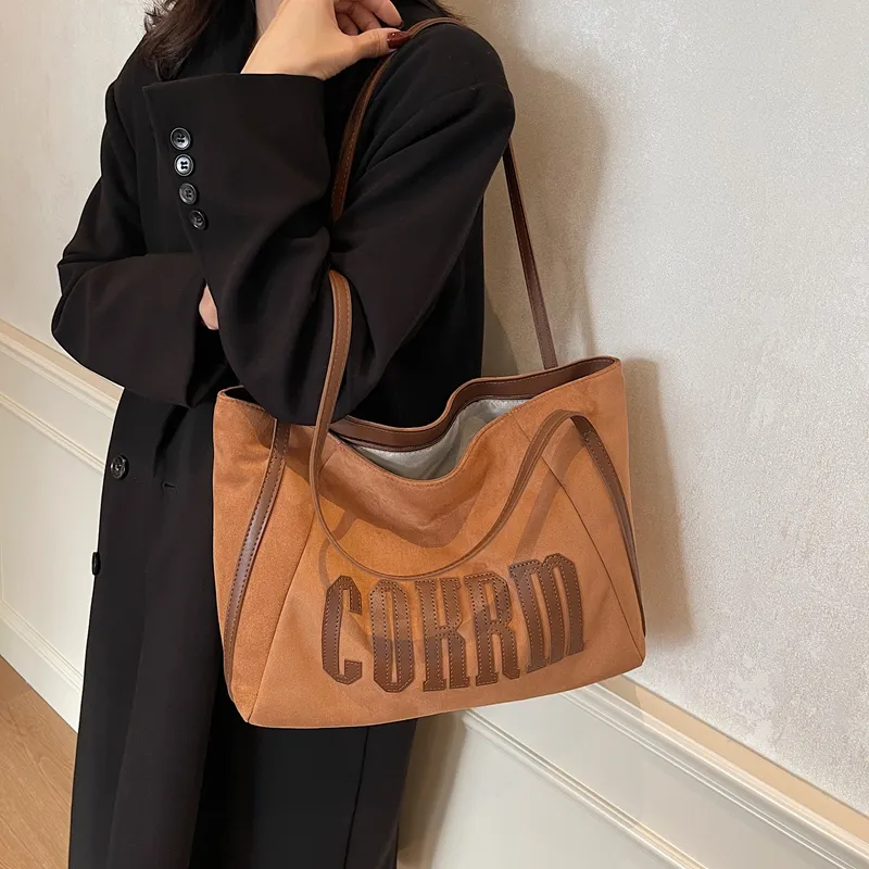 Yalu Suede Underarm Shoulder Bag Women's Black/Khaki/Coffee/Brown-23