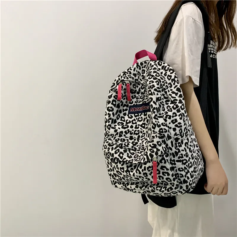 Yalu Nylon Backpack Unisex Leopard Print/Cow-6