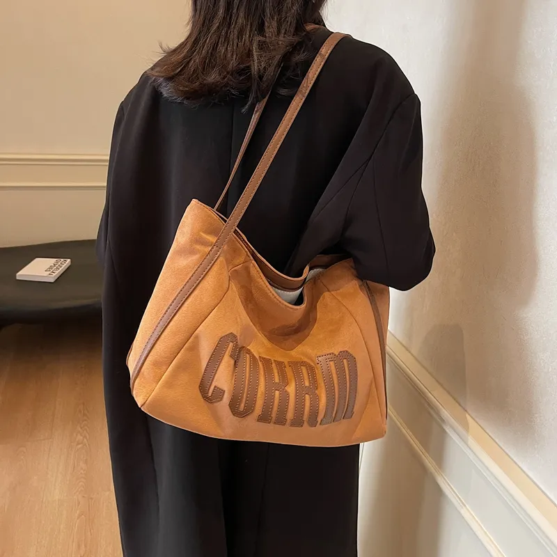 Yalu Suede Underarm Shoulder Bag Women's Black/Khaki/Coffee/Brown-26