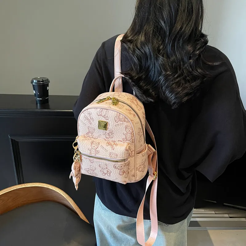 Yalu PU Backpack Women's White/Black/Pink/Brown-20