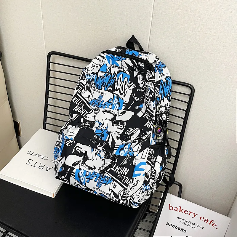 Yalu Nylon Backpack Unisex Pink/Gray/Green/Blue/Navy Blue-15