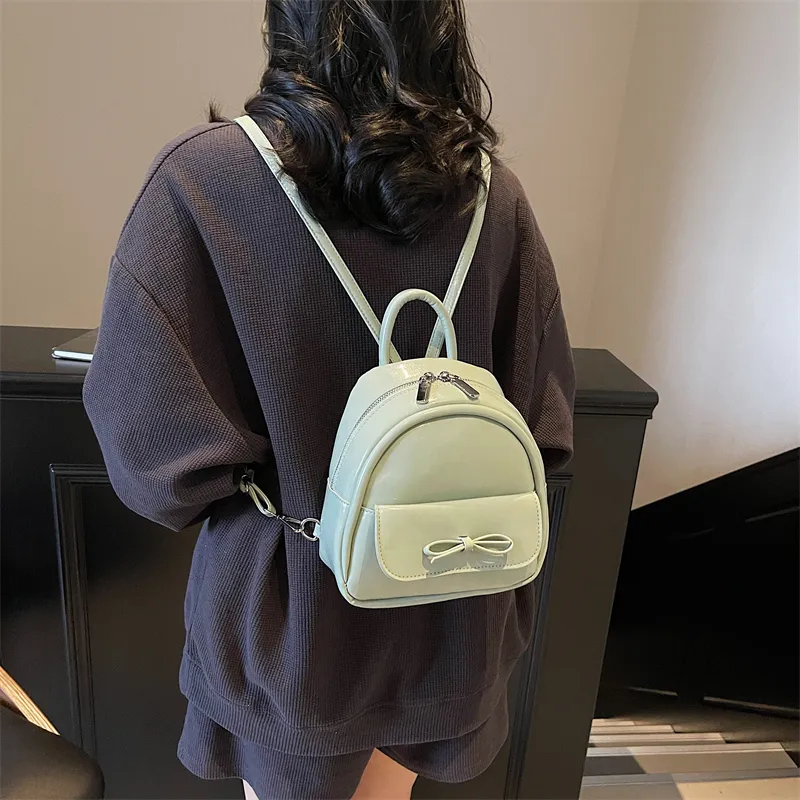 Yalu PU Backpack Women's Ecru/Silver/Black/Light Green/Pink-16
