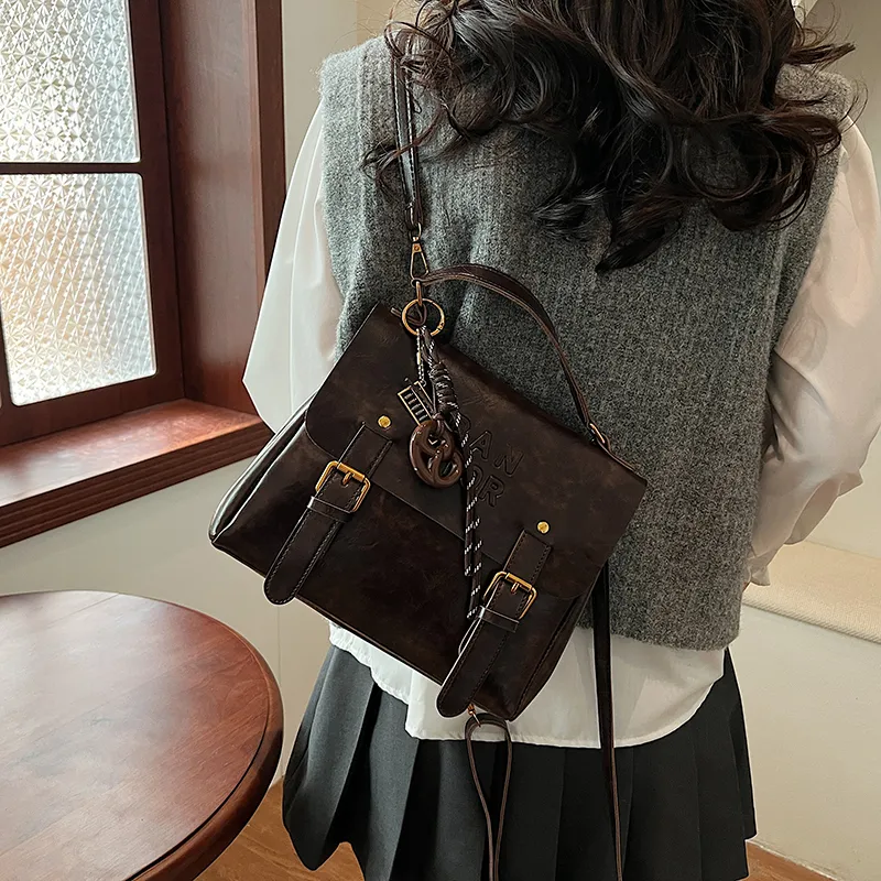 Yalu PU Backpack Regular Women's White/Black/Coffee/Brown-20