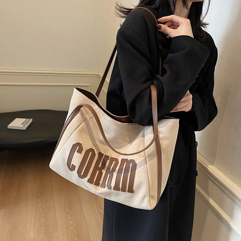 Yalu Suede Underarm Shoulder Bag Women's Black/Khaki/Coffee/Brown-12