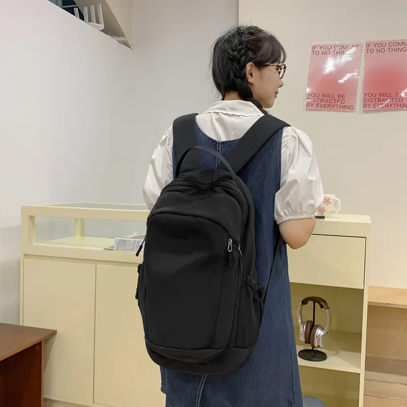 Yalu Nylon Backpack Tubas Unisex Ecru/Gray/Black/Pink/Light Blue-12