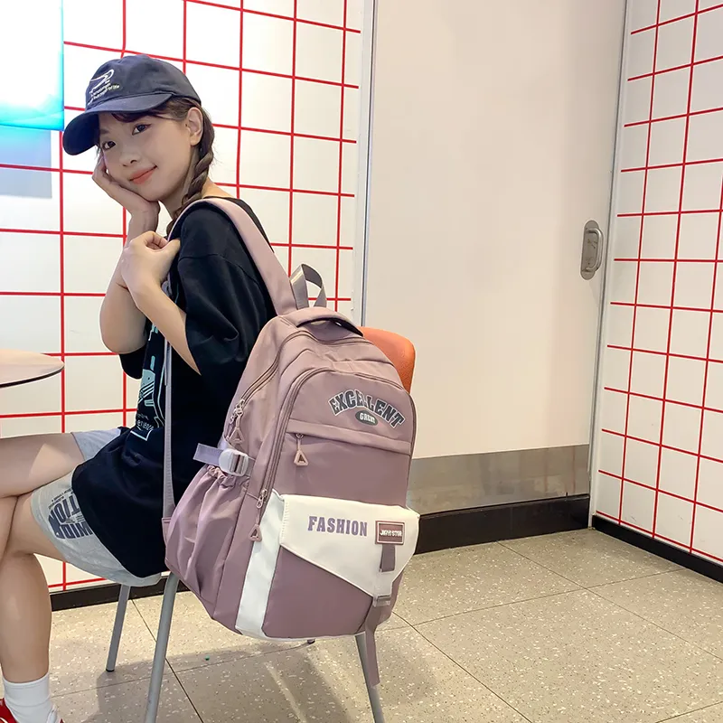 Yalu Nylon Backpack Unisex Black/Orange Red/Coffee/Green/Blue/Pink-26