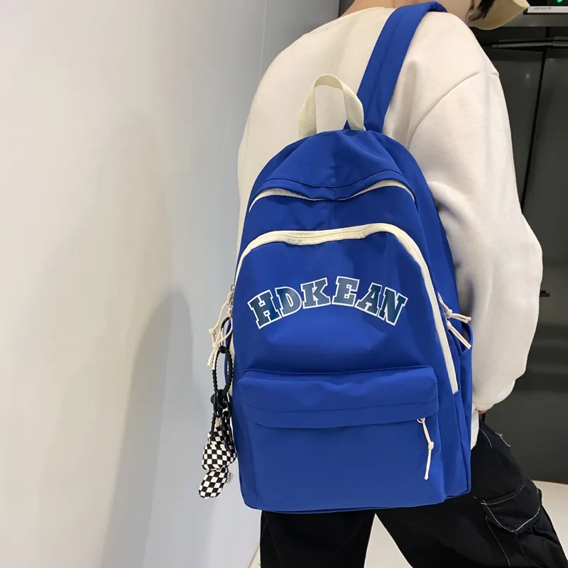 Yalu Nylon Backpack Unisex Klein Blue/White/Black/Red/Light Blue-4