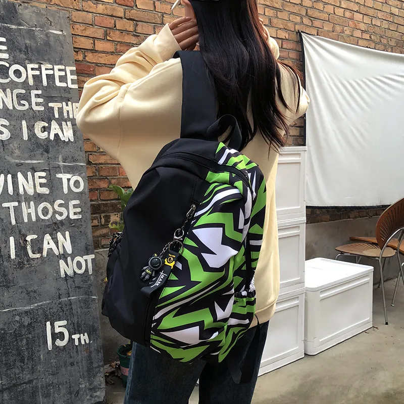 Yalu Oxford Backpack Regular Unisex Red/Yellow/Emerald Green/Peacock Blue-3