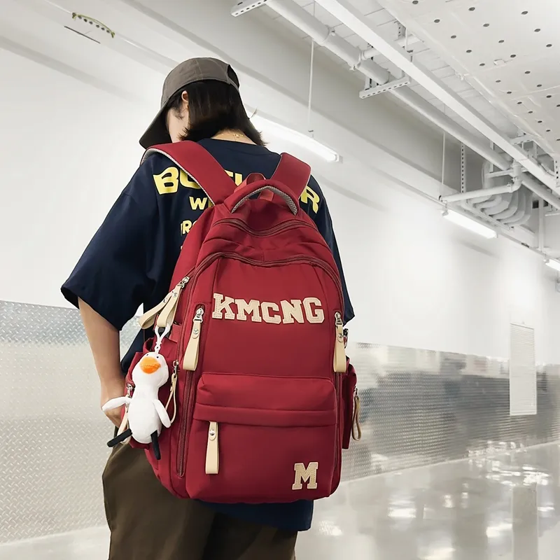 Yalu Fabric Backpack Unisex Black/Red/Khaki/Blue-9