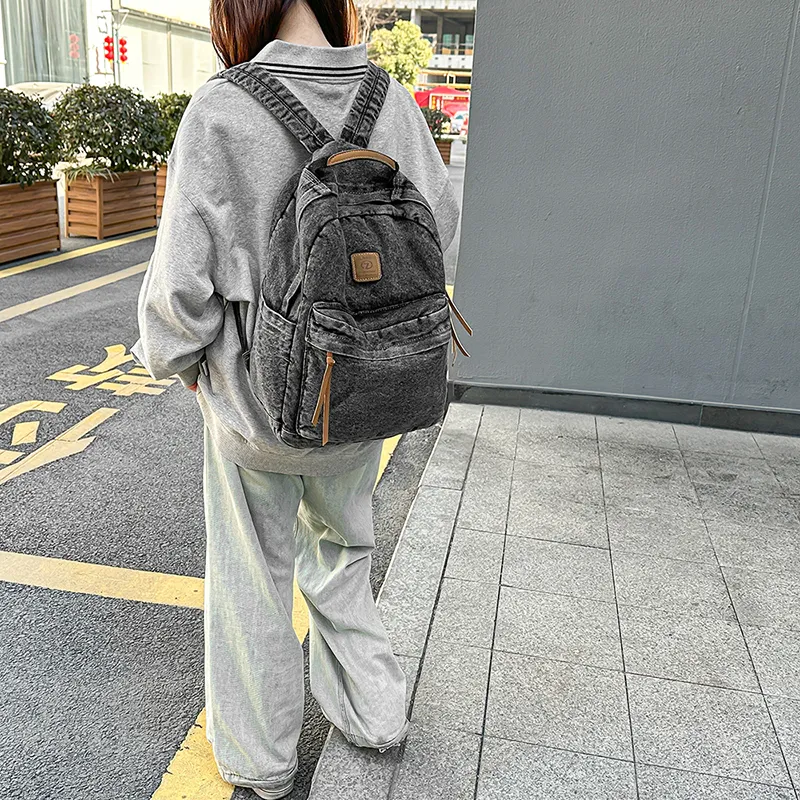 Yalu Nylon Backpack Unisex Blue/Black/Light Blue-8