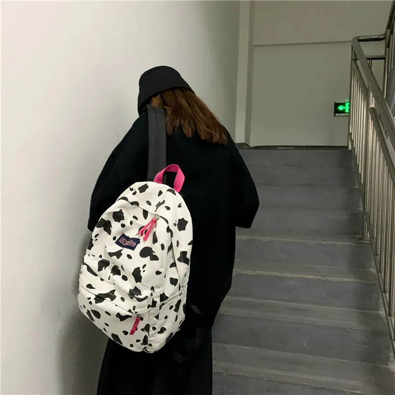 Yalu Nylon Backpack Unisex Leopard Print/Cow-11