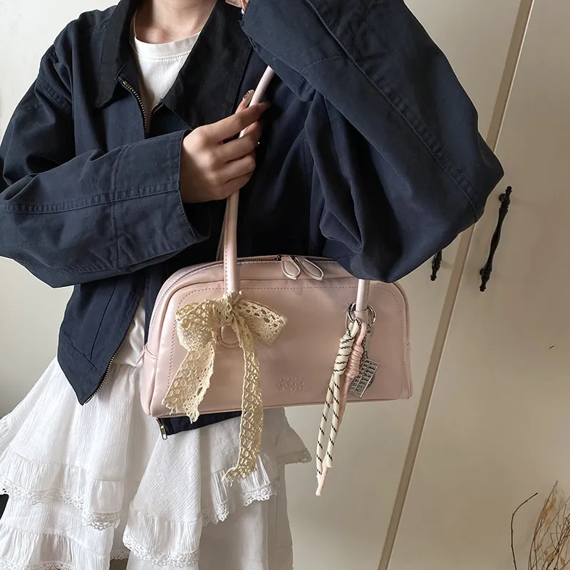 Yalu PU Shoulder Bag Regular Women's Pink/White/Silver/Black/Blue-5