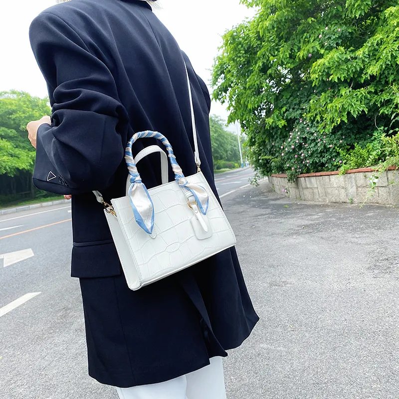 Yalu PU Shoulder Bag, Crossbody Bag, Handbag Regular Women's Black/White-8